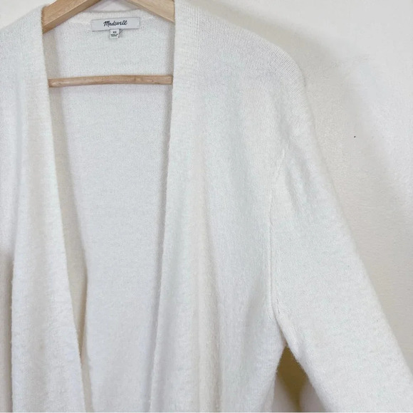 Madewell Merino Wool Alpaca Open Front White Cardigan - Picture 9 of 16